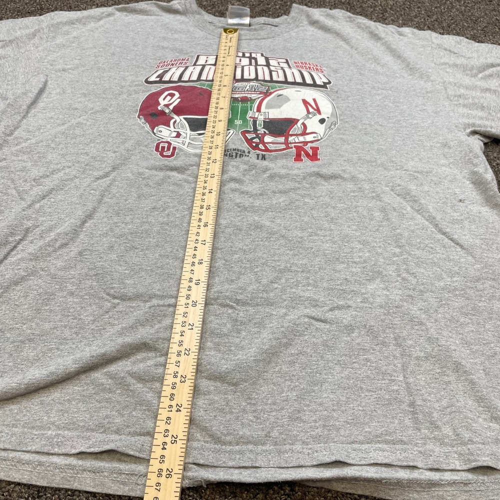 Step Ahead 2010 Big 12 Championship Oklahoma vs Nebraska T-Shirt Gray 2XL - Picture 4 of 6